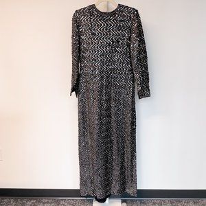 Vintage Silver Long Sleeve Gown
